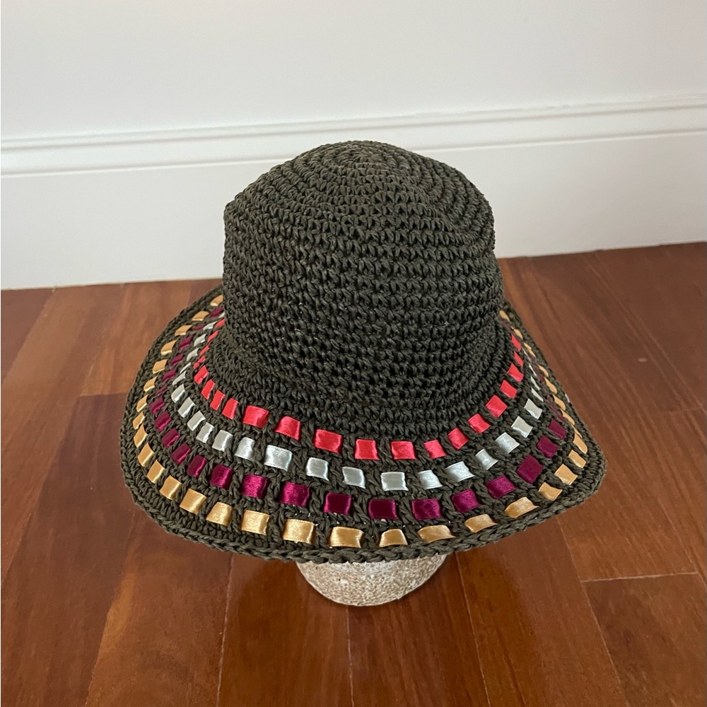 Gymboree Hat Girls Summer Beach Brown Hat Size 5/7
